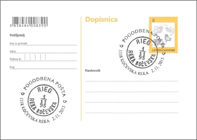 POGODBENA POŠTA 1338 KOČEVSKA REKA